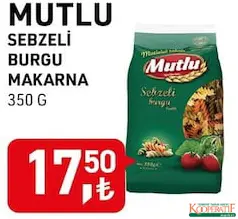 MUTLU SEBZELİ BURGU MAKARNA 350 G MUTLU SEBZELİ BURGU MAKARNA 350 G